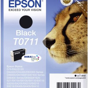 Epson Inktcartridge T0711 Origineel Zwart C13T07114012 Epson Inktcartridge T0711 Origineel Zwart C13T07114012