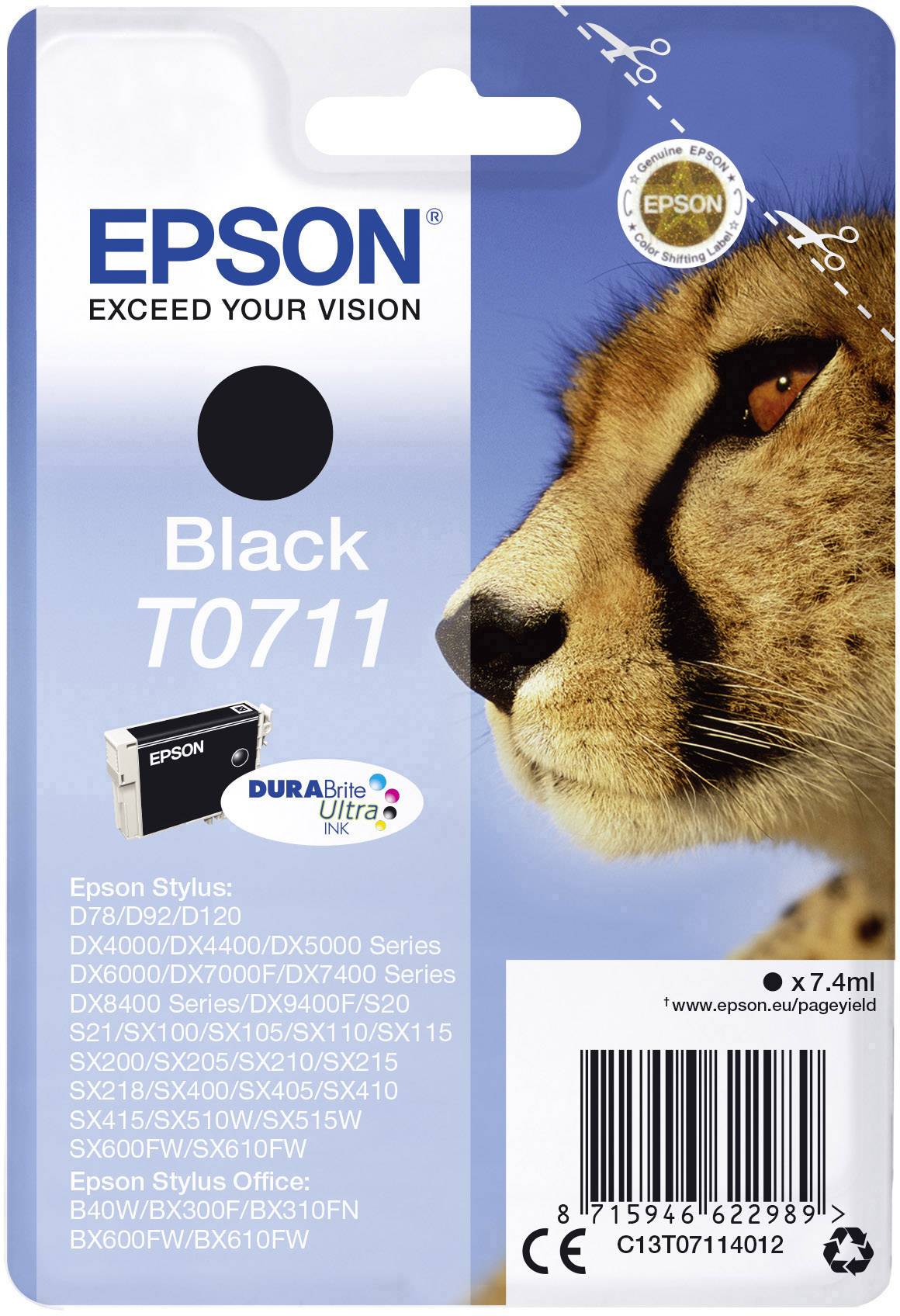 Epson Inktcartridge T0711 Origineel Zwart C13T07114012