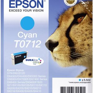 Epson Inktcartridge T0712 Origineel Enkel Cyaan C 13 T 07124012 Epson Inktcartridge T0712 Origineel Enkel Cyaan C 13 T 07124012