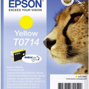 Epson Inktcartridge T0714 Origineel Geel C 13 T 07144012 Epson Inktcartridge T0714 Origineel Geel C 13 T 07144012