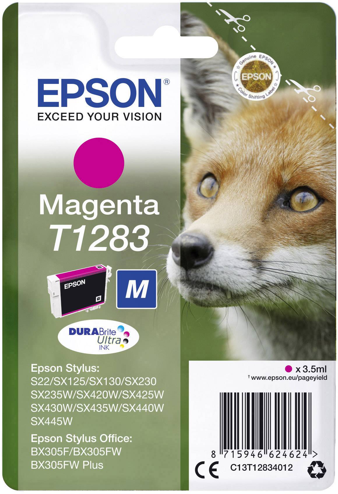 Epson Inktcartridge T1283 Origineel Magenta C13T12834012