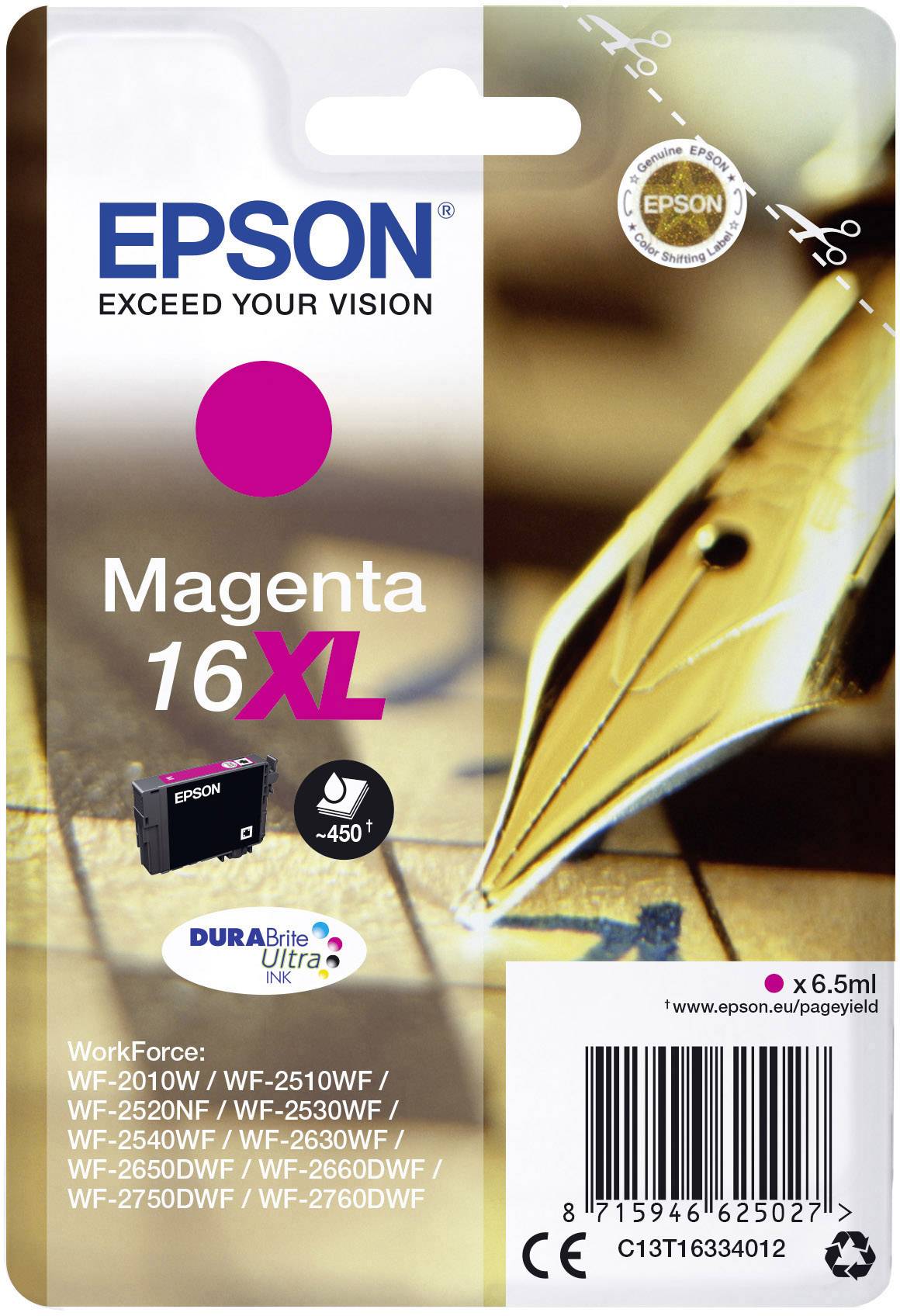 Epson Inktcartridge 16XL Origineel Magenta C13T16334012