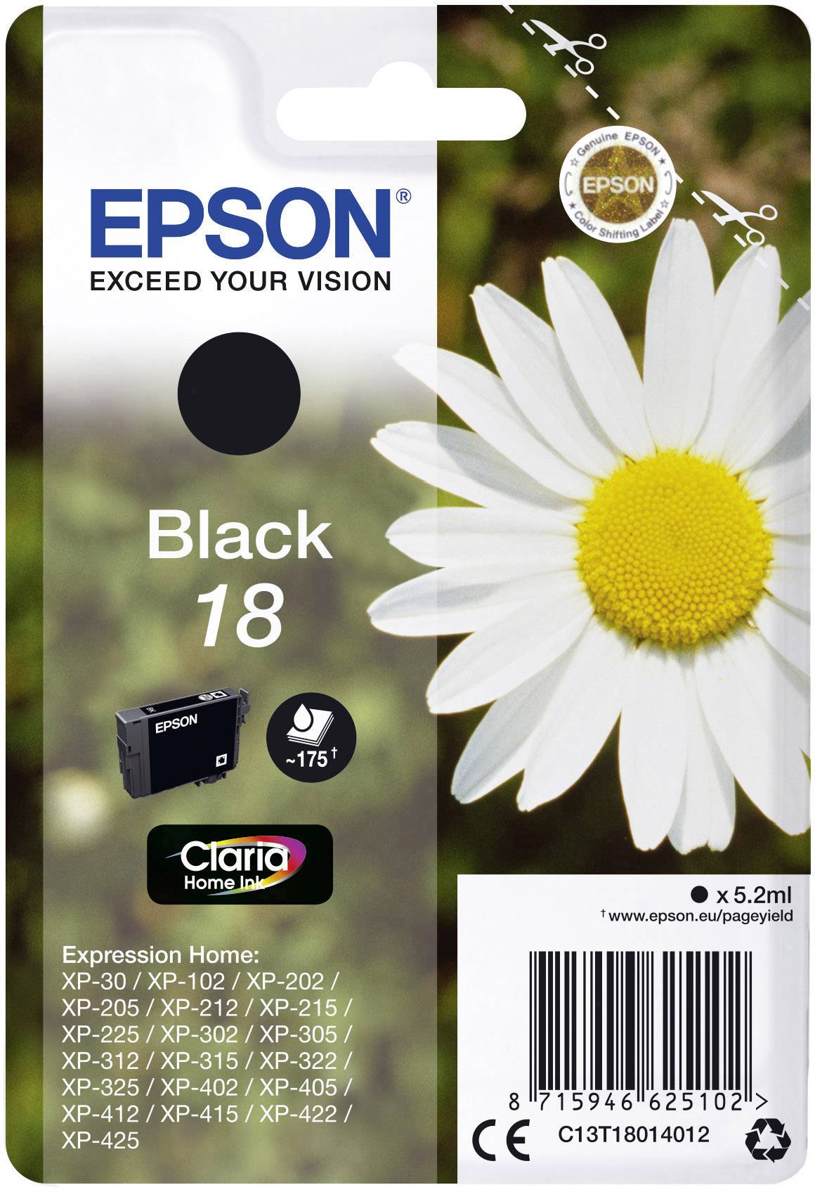 Epson Inktcartridge 18 Origineel Zwart C 13 T 18014012