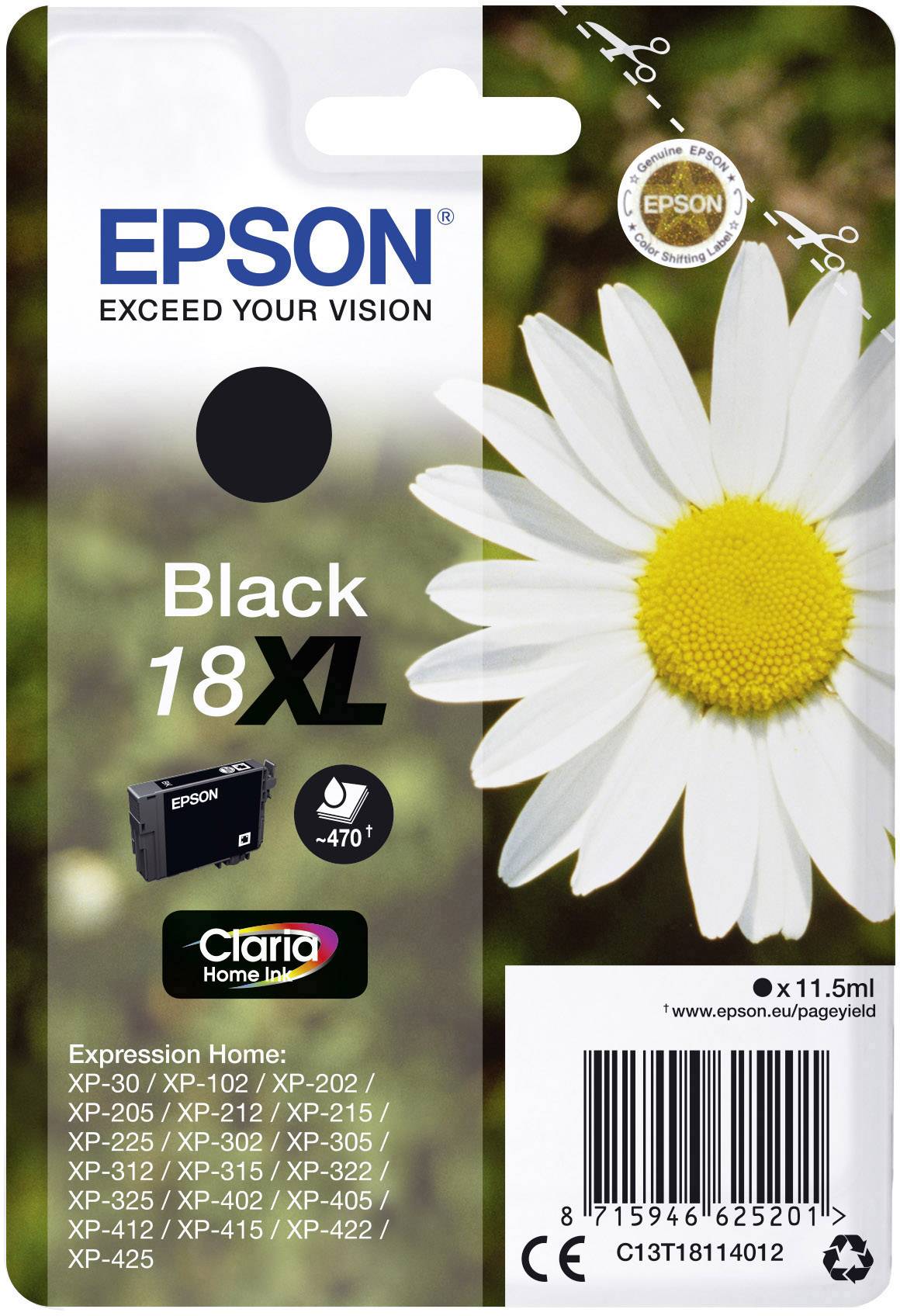 Epson Inktcartridge 18XL Origineel Zwart C13T18114012