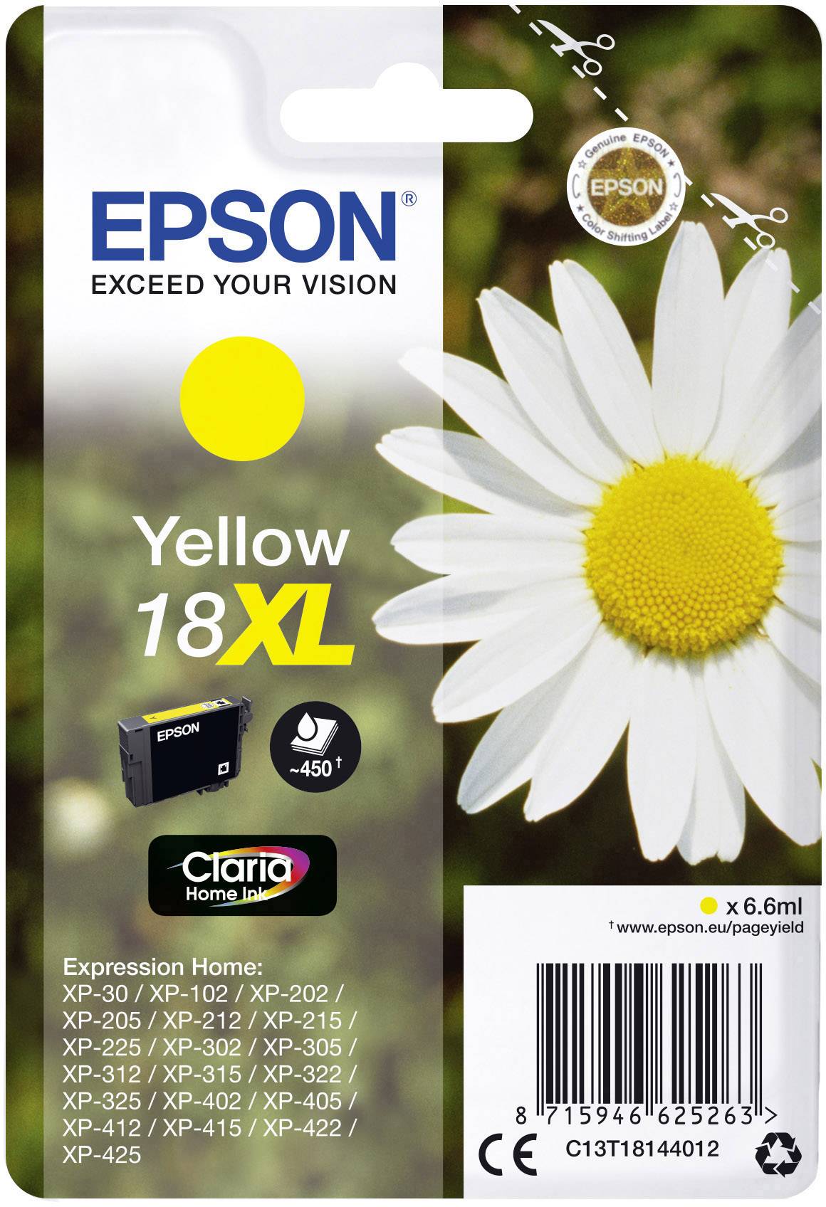 Epson Inktcartridge 18XL Origineel Geel C13T18144012