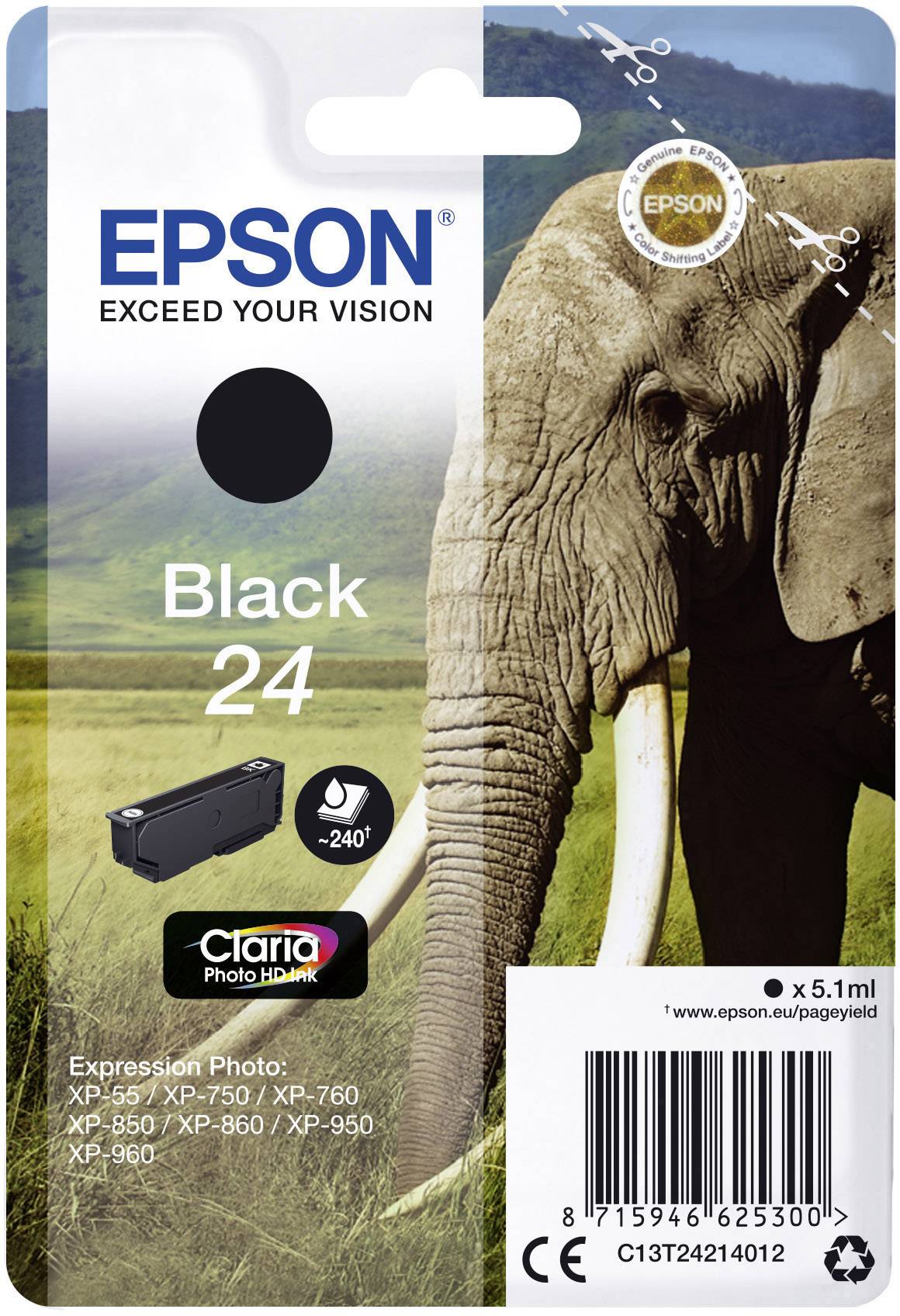 Epson Inktcartridge 24 Origineel Zwart C 13 T 24214012