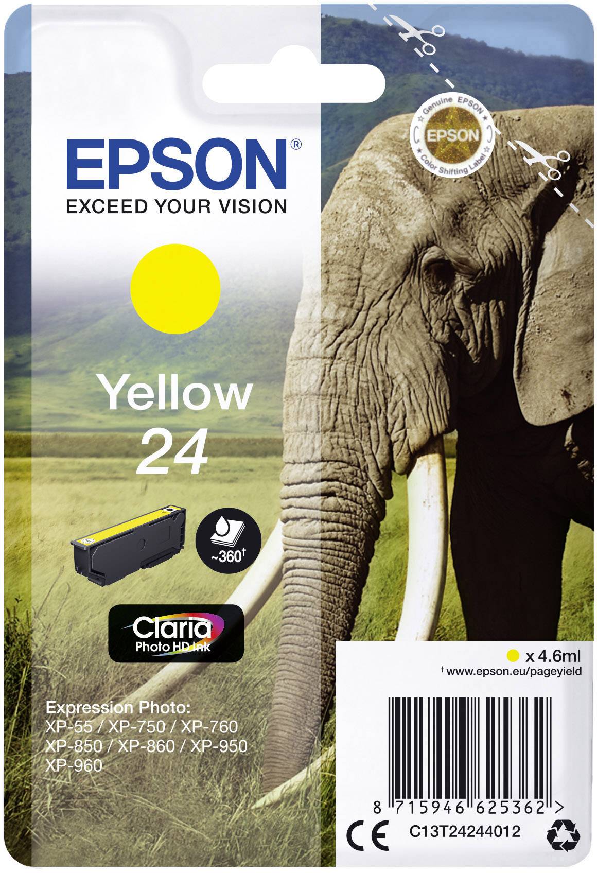 Epson Inktcartridge 24 Origineel Geel C 13 T 24244012