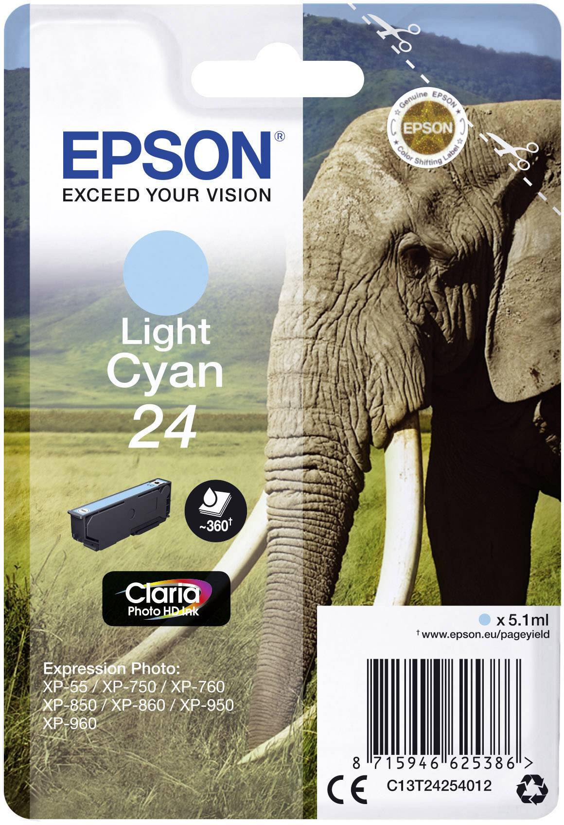 Epson Inktcartridge 24 Origineel Foto cyaan C 13 T 24254012