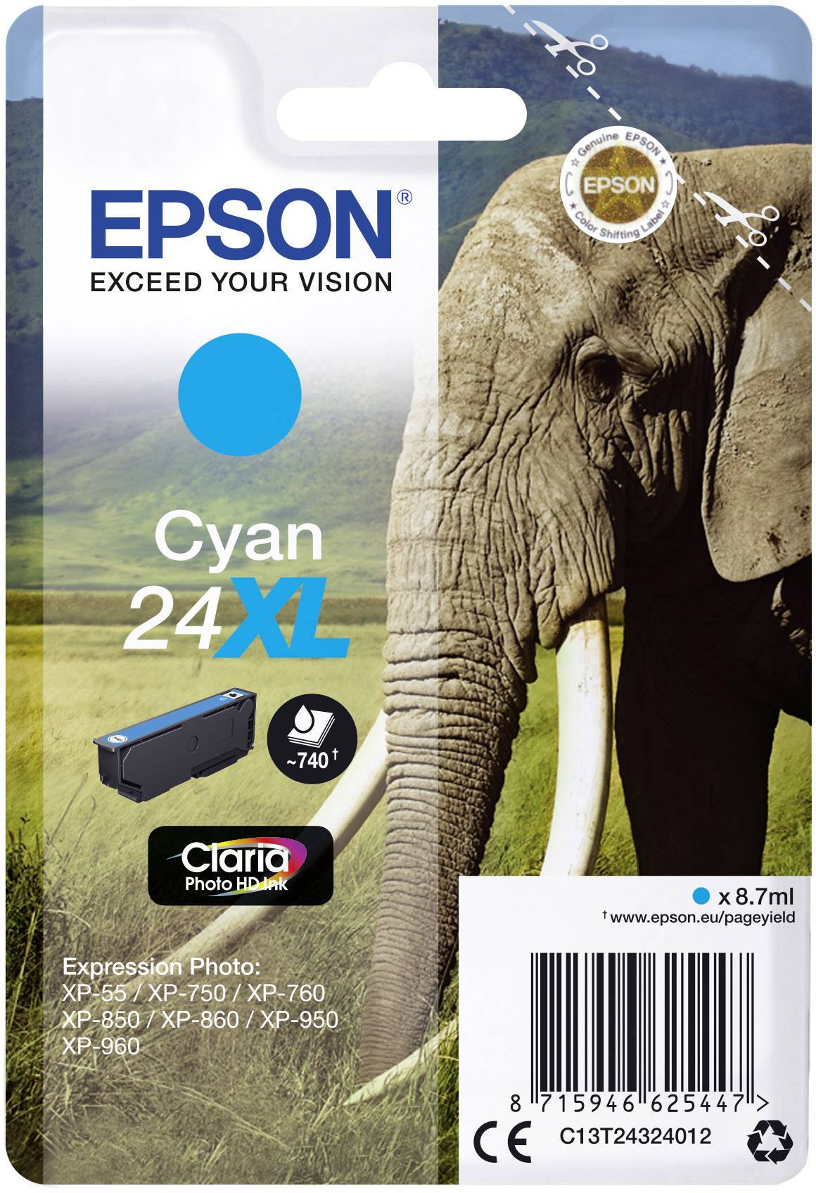 Epson Inktcartridge 24XL Origineel Cyaan C 13 T 24324012