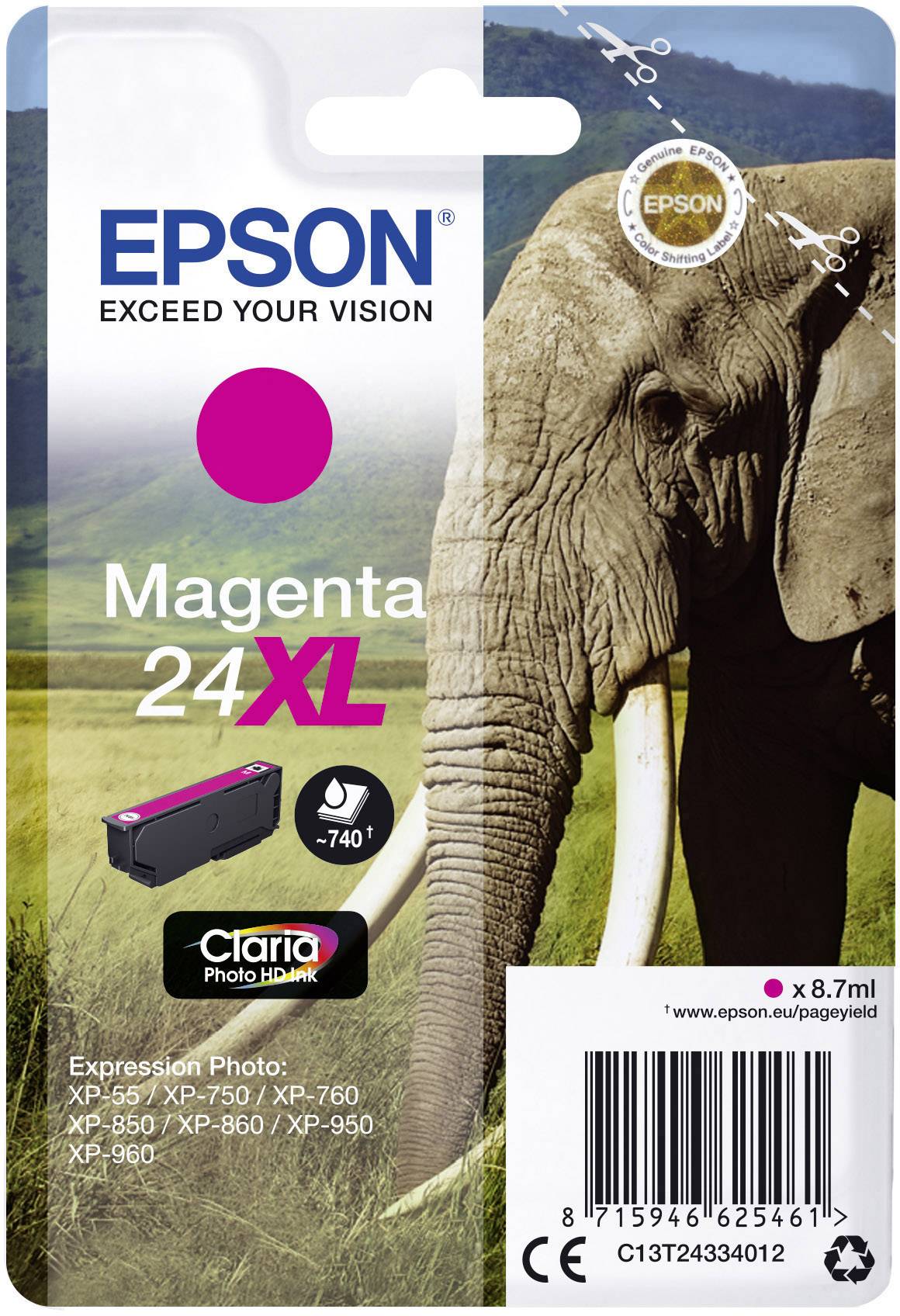 Epson Inktcartridge 24XL Origineel Magenta C 13 T 24334012