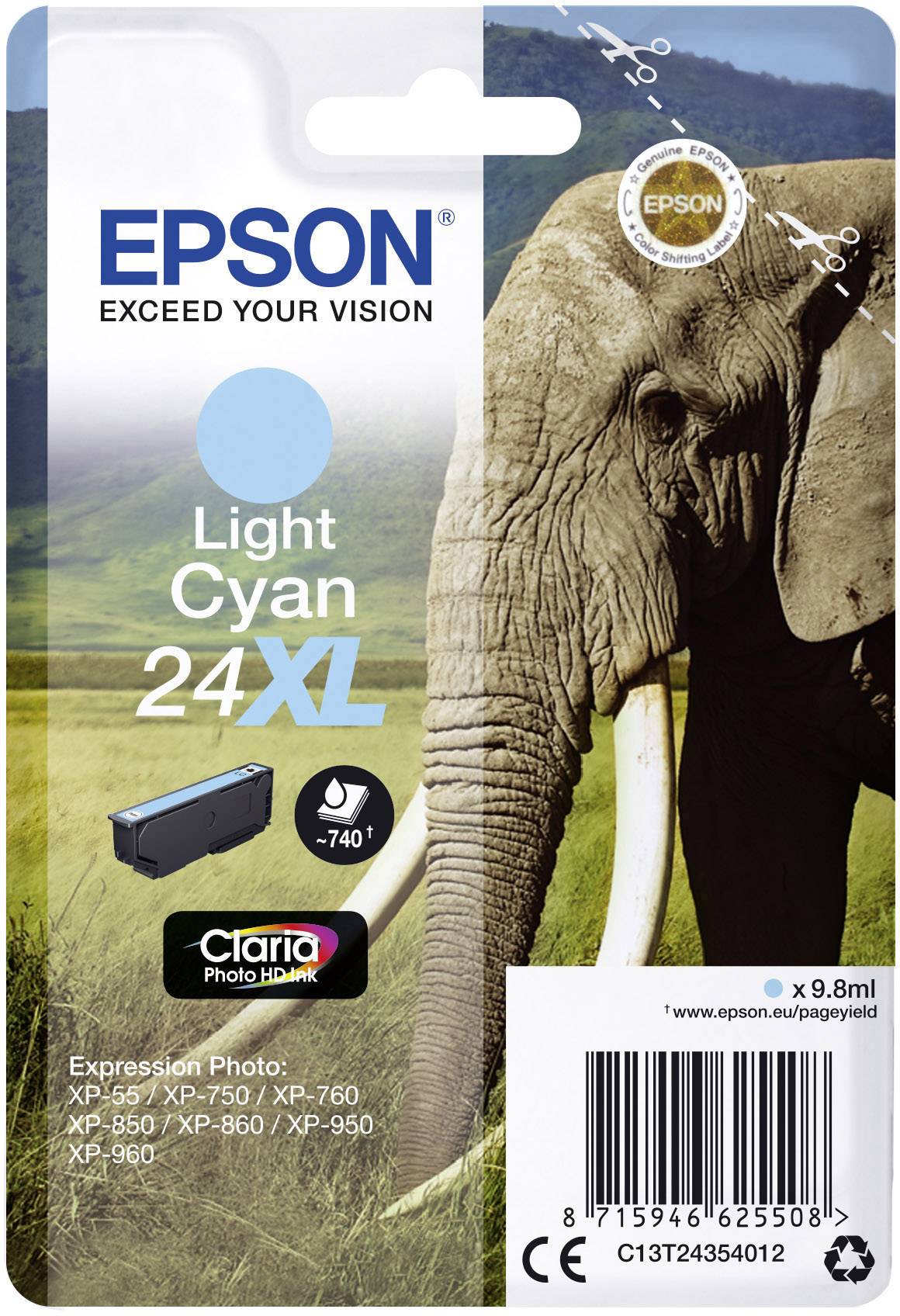 Epson Inktcartridge 24XL Origineel Foto cyaan C 13 T 24354012