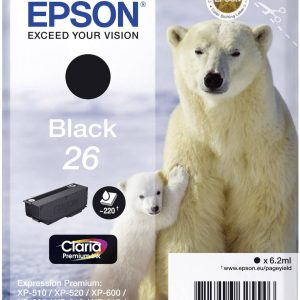 Epson Inktcartridge 26 Origineel Zwart C 13 T 26014012 Epson Inktcartridge 26 Origineel Zwart C 13 T 26014012