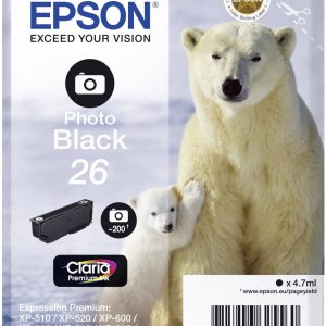 Epson Inktcartridge 26 Origineel Foto zwart C 13 T 26114012 Epson Inktcartridge 26 Origineel Foto zwart C 13 T 26114012