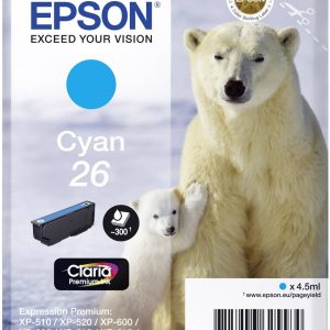 Epson Inktcartridge 26 Origineel Cyaan C 13 T 26124012 Epson Inktcartridge 26 Origineel Cyaan C 13 T 26124012