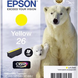 Epson Inktcartridge 26 Origineel Geel C 13 T 26144012 Epson Inktcartridge 26 Origineel Geel C 13 T 26144012