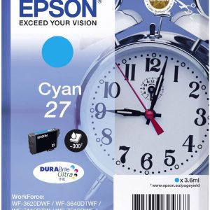 Epson Inktcartridge 27 Origineel Cyaan C 13 T 27024012 Epson Inktcartridge 27 Origineel Cyaan C 13 T 27024012
