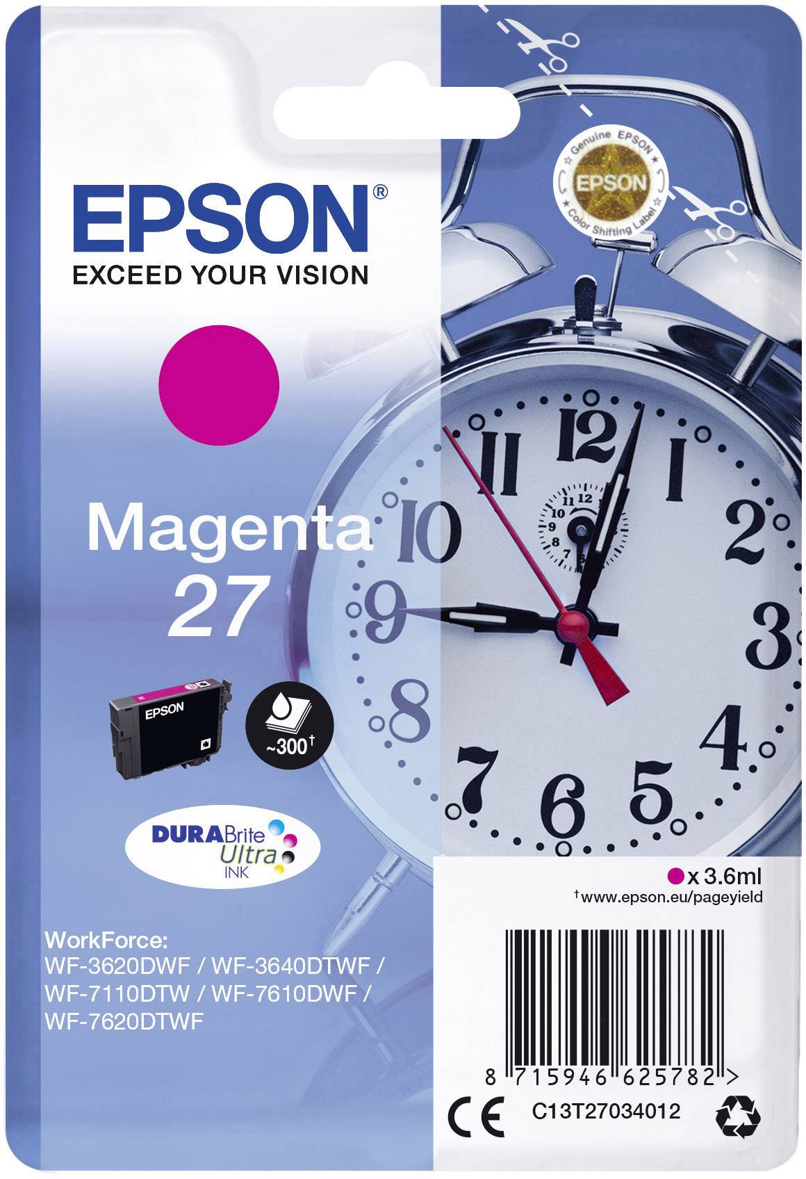 Epson Inktcartridge 27 Origineel Magenta C 13 T 27034012