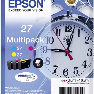Epson Inktcartridge T2705, 27 Origineel Combipack Cyaan, Geel, Magenta C13T27054012 Epson Inktcartridge T2705, 27 Origineel Combipack Cyaan, Geel, Magenta C13T27054012