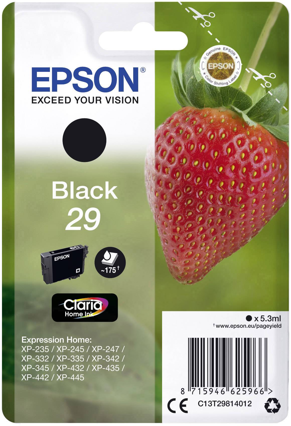 Epson Inktcartridge 29 Origineel Zwart C 13 T 29814012