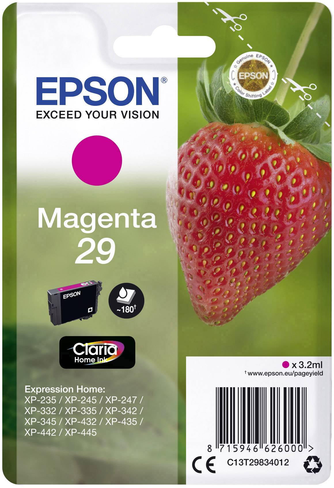 Epson Inktcartridge 29 Origineel Magenta C13T29834012