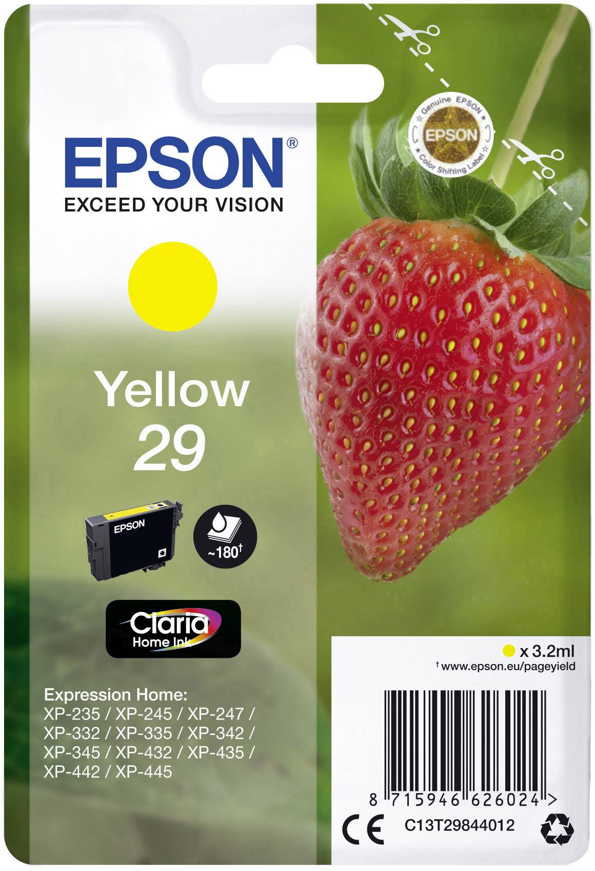 Epson Inktcartridge 29 Origineel Geel C 13 T 29844012