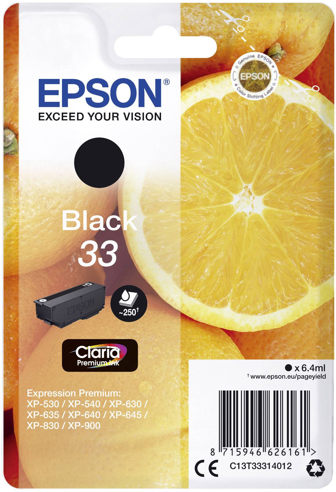 Epson Inktcartridge 33 Origineel Zwart C 13 T 33314012