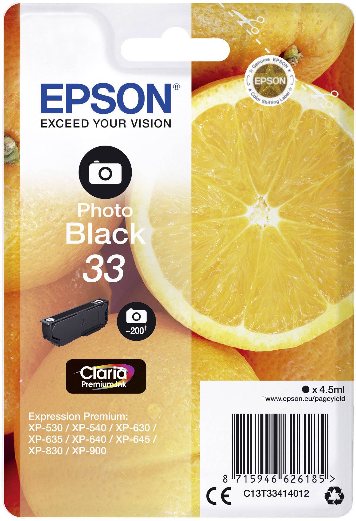 Epson Inktcartridge 33 Origineel Foto zwart C 13 T 33414012