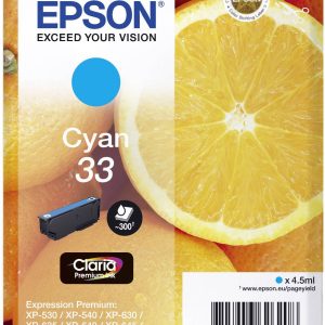 Epson Inktcartridge 33 Origineel Cyaan C 13 T 33424012 Epson Inktcartridge 33 Origineel Cyaan C 13 T 33424012