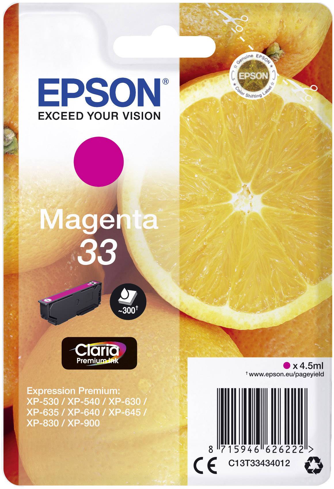 Epson Inktcartridge 33 Origineel Magenta C13T33434012