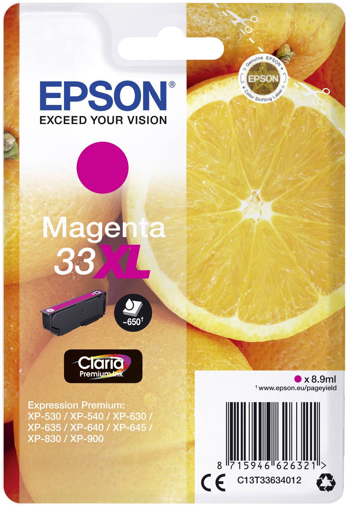 Epson Inktcartridge 33XL Origineel Magenta C 13 T 33634012