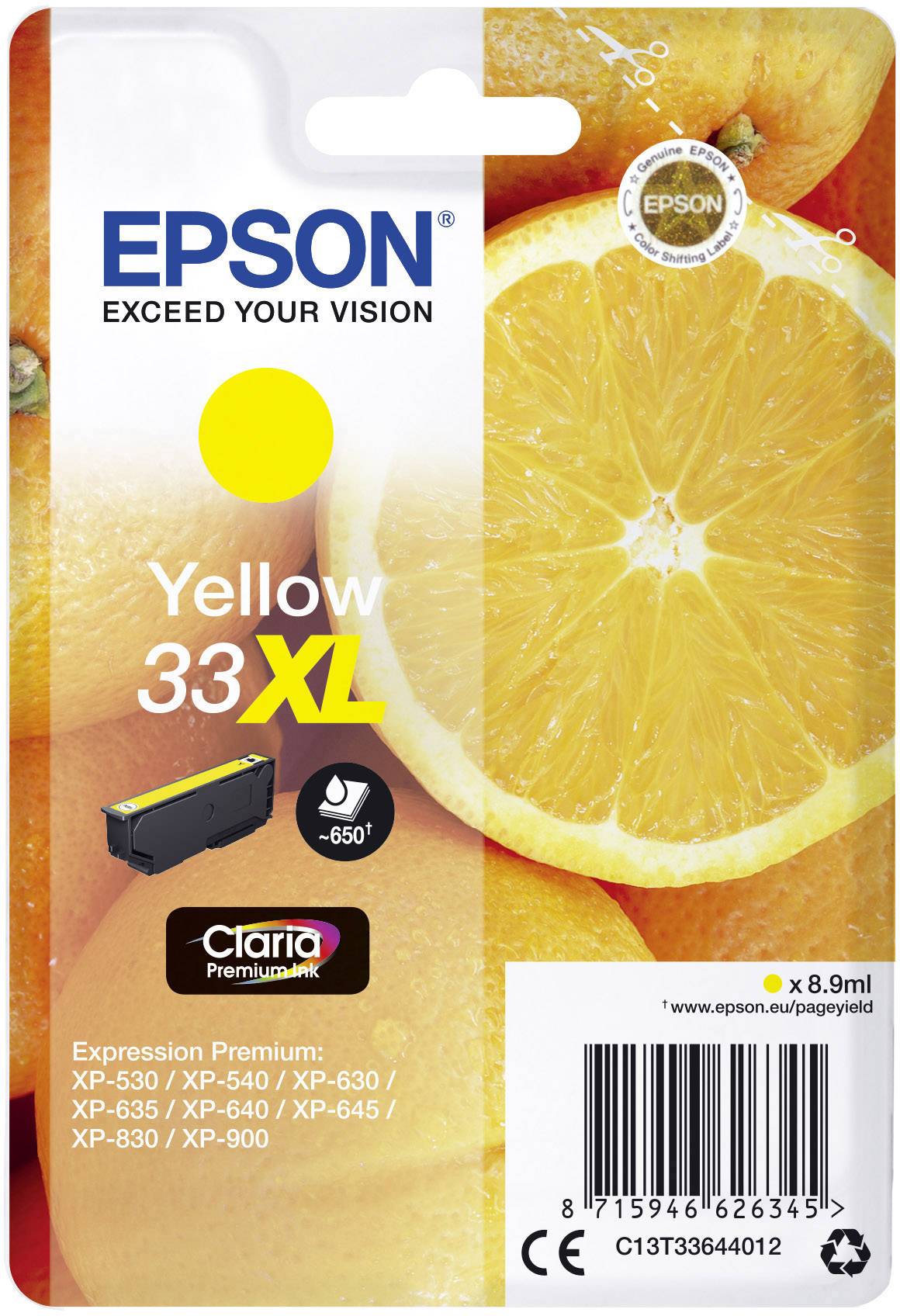 Epson Inktcartridge 33XL Origineel Geel C13T33644012