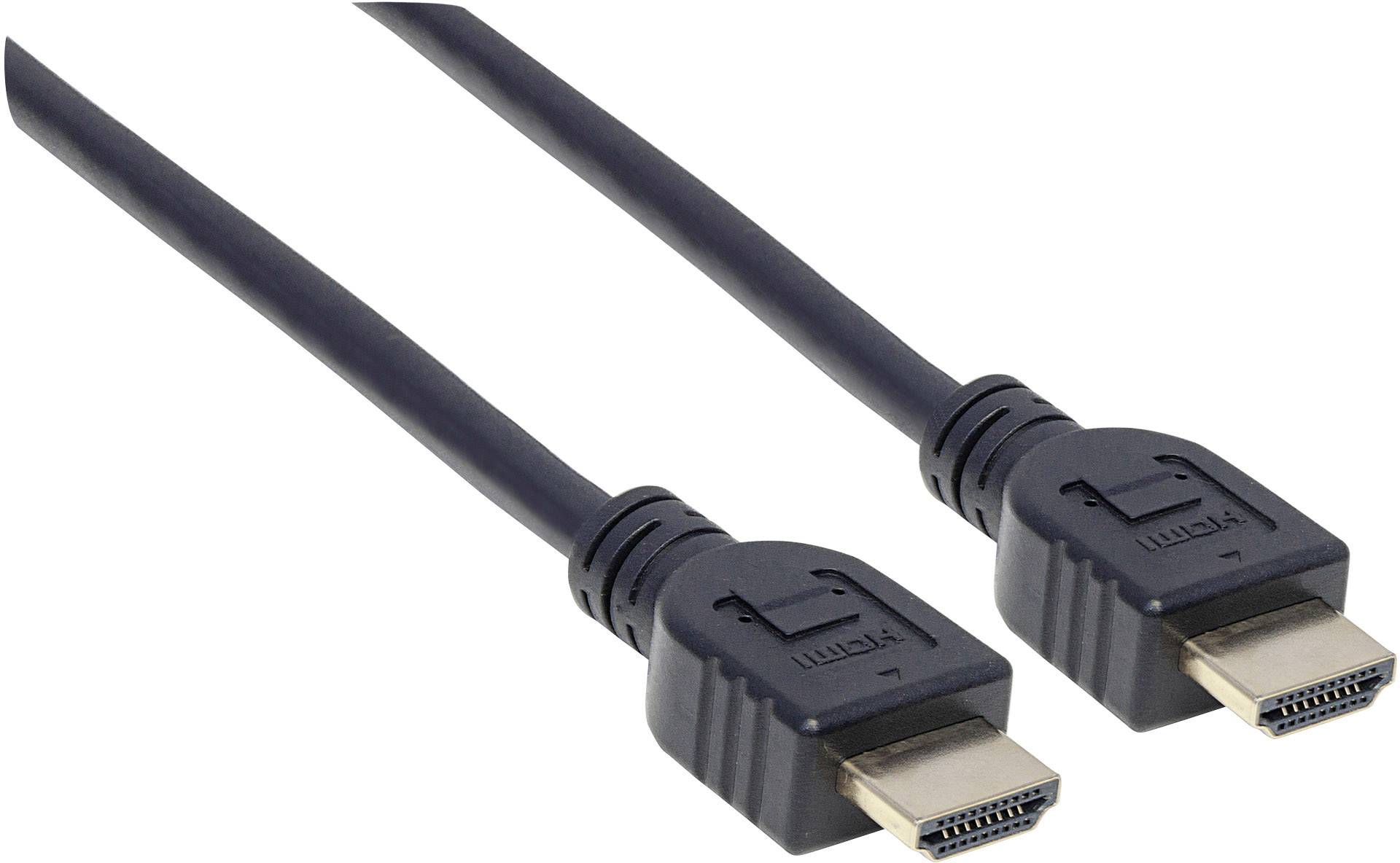 Manhattan 353977 HDMI-kabel HDMI Aansluitkabel HDMI-A-stekker, HDMI-A-stekker 10.00 m Zwart 4K UHD, UL gecertificeerd
