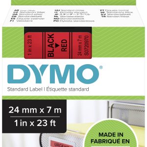 DYMO S0720970 Labeltape Tapekleur: Rood Tekstkleur: Zwart 24 mm 7 m DYMO S0720970 Labeltape Tapekleur: Rood Tekstkleur: Zwart 24 mm 7 m