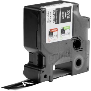 DYMO IND RHINO 1805436 Vinyl Tapekleur: Zwart Tekstkleur:Wit 19 mm 5.5 m DYMO IND RHINO 1805436 Vinyl Tapekleur: Zwart Tekstkleur:Wit 19 mm 5.5 m