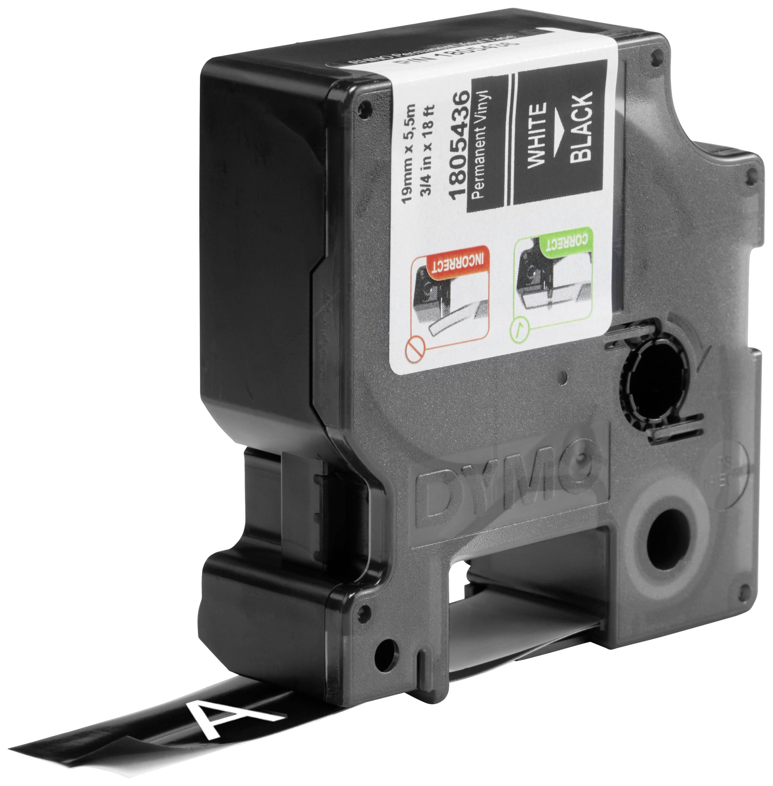 DYMO IND RHINO 1805436 Vinyl Tapekleur: Zwart Tekstkleur:Wit 19 mm 5.5 m