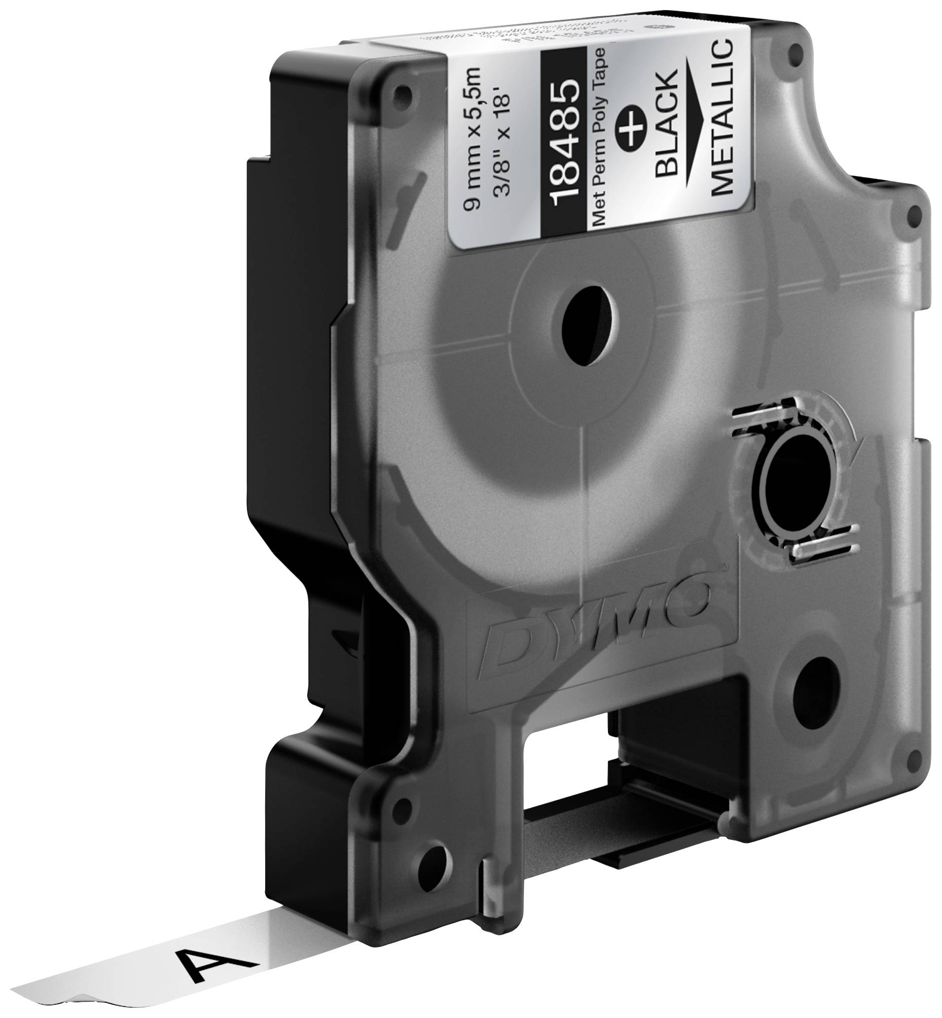 Etiketten DYMO IND RHINO S0718170 Polyester Tapekleur: Metallic Tekstkleur:Zwart 9 mm 5.5 m