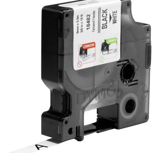 Labeltape DYMO IND RHINO 18482 Polyester Tapekleur: Wit Tekstkleur:Zwart 9 mm 5.5 m Labeltape DYMO IND RHINO 18482 Polyester Tapekleur: Wit Tekstkleur:Zwart 9 mm 5.5 m