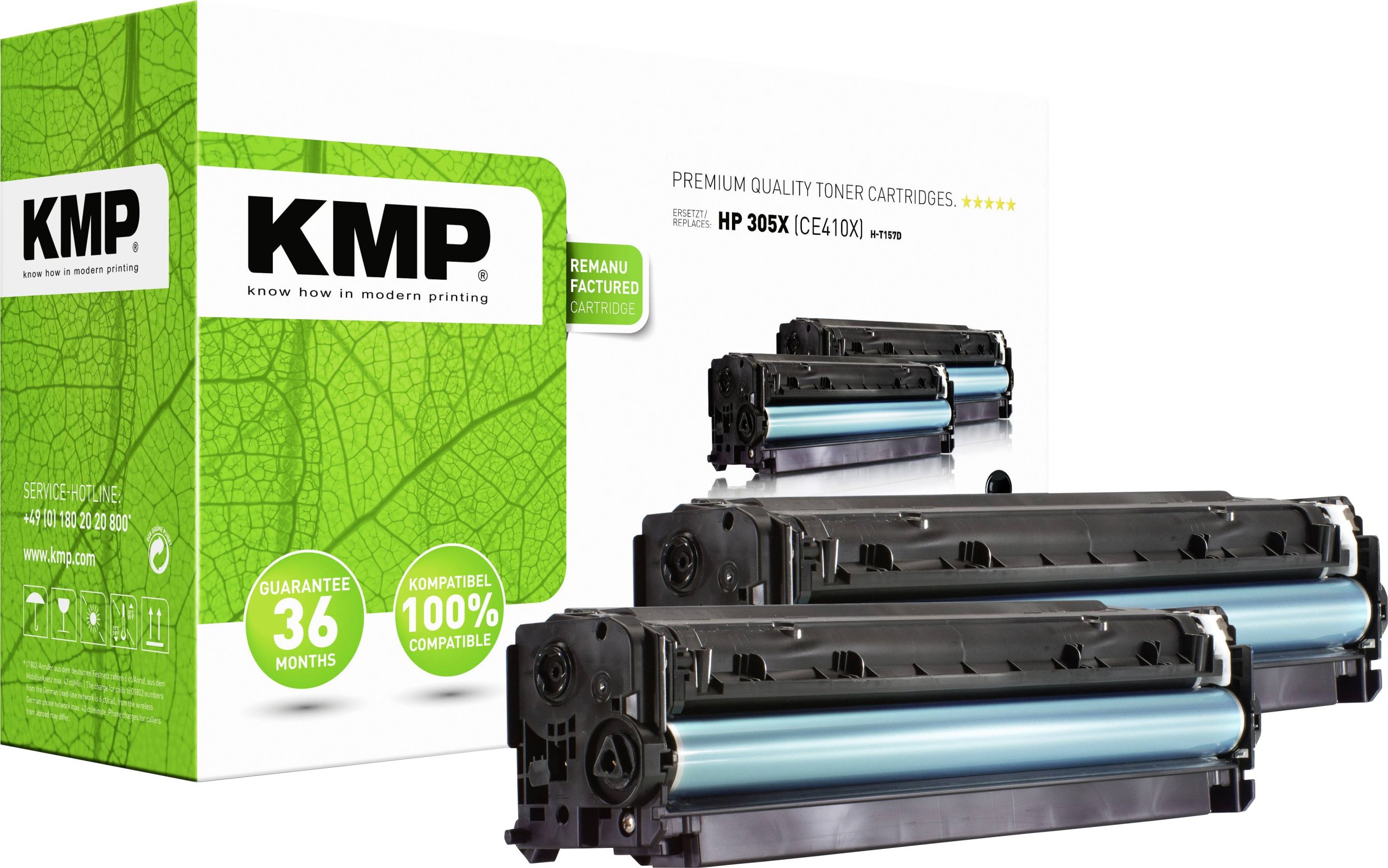 KMP Toner vervangt HP 305X, CE410X Compatibel 2-pack Zwart 4900 bladzijden H-T157D 1233,HC21