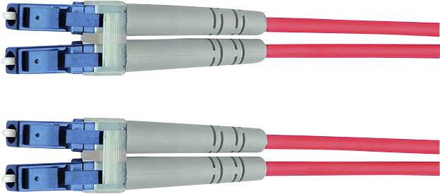 Glasvezel patchkabel TELEGÄRTNER 2x G50/125 OM3, 1x LC Duplex - 1x LC Duplex, turkoois, 1 m