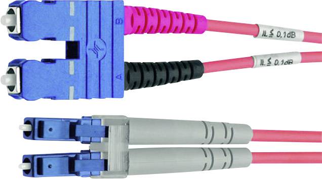 TELEGÄRTNER glasvezelkabel 2x E9/125 OS2, 1x SC Duplex - 1x LC Duplex, geel, 1 m