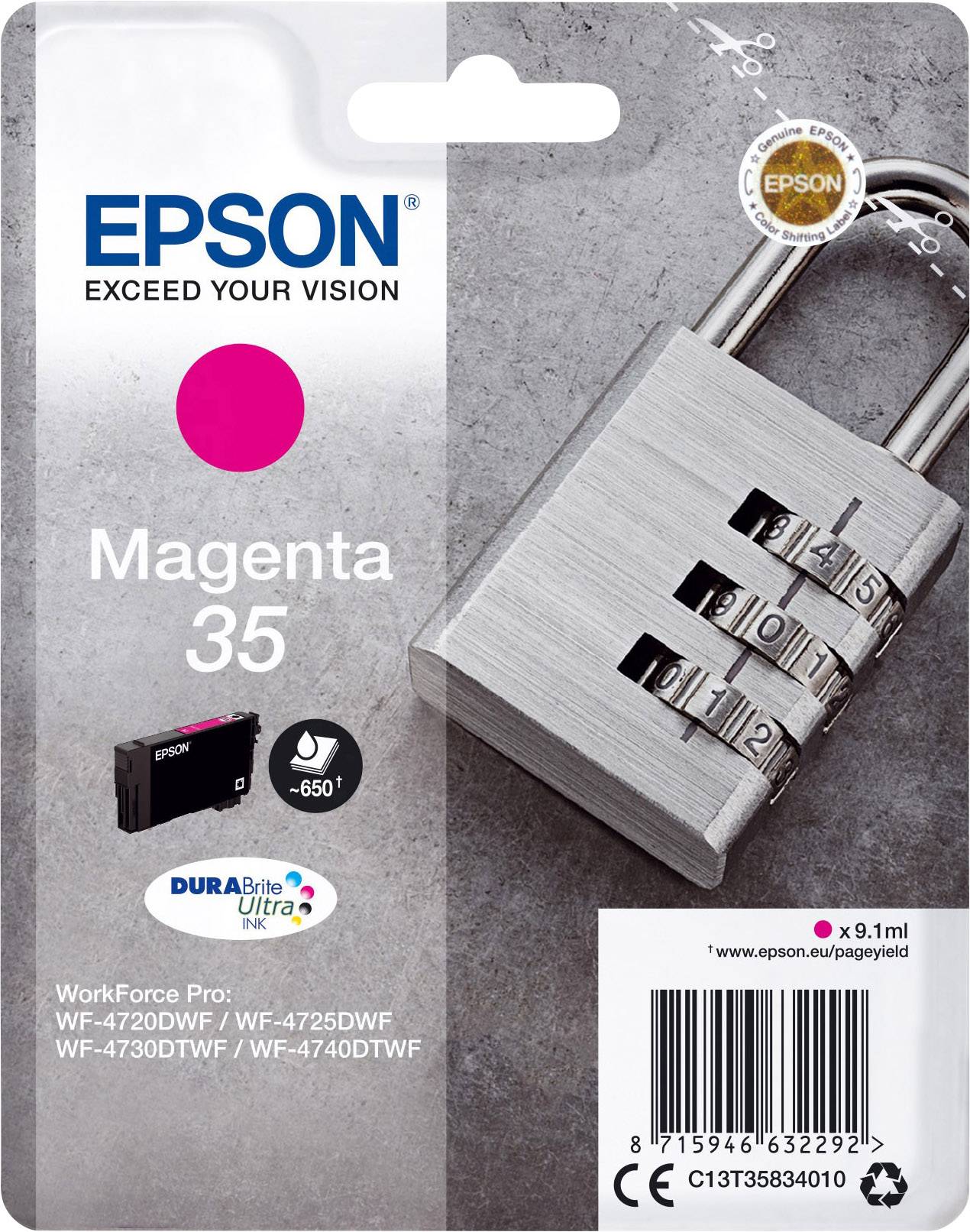 Epson Inktcartridge 35 Origineel Magenta C 13 T 35834010