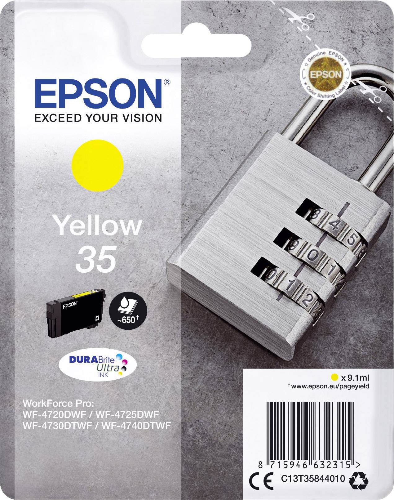 Epson Inktcartridge 35 Origineel Geel C 13 T 35844010