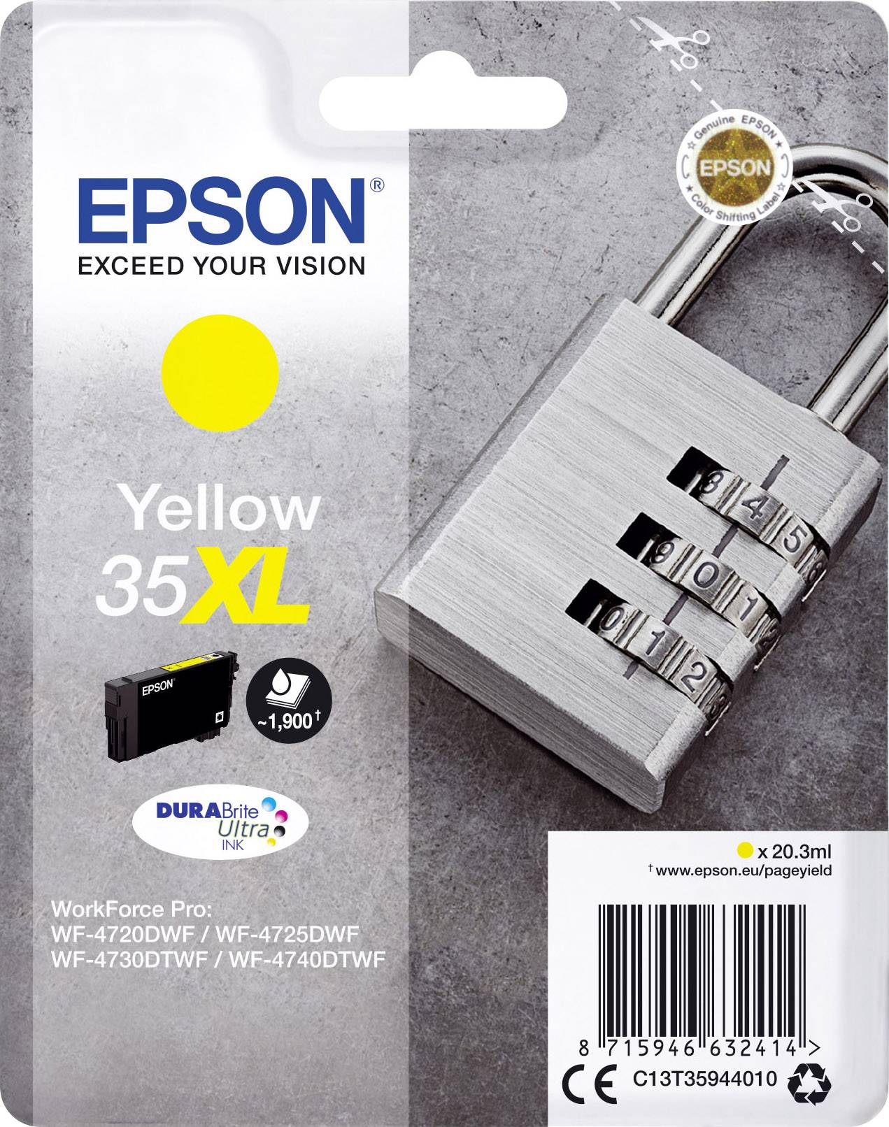 Epson Inktcartridge 35XL Origineel Geel C 13 T 35944010