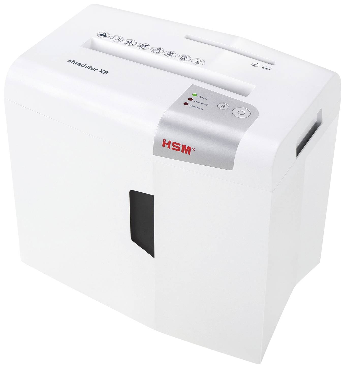 HSM shredstar X8 Papierversnipperaar 8 vellen Cross cut 4.5 x 30 mm P-4 18 l Ook geschikt voor Paperclips, CD's, DVD's,