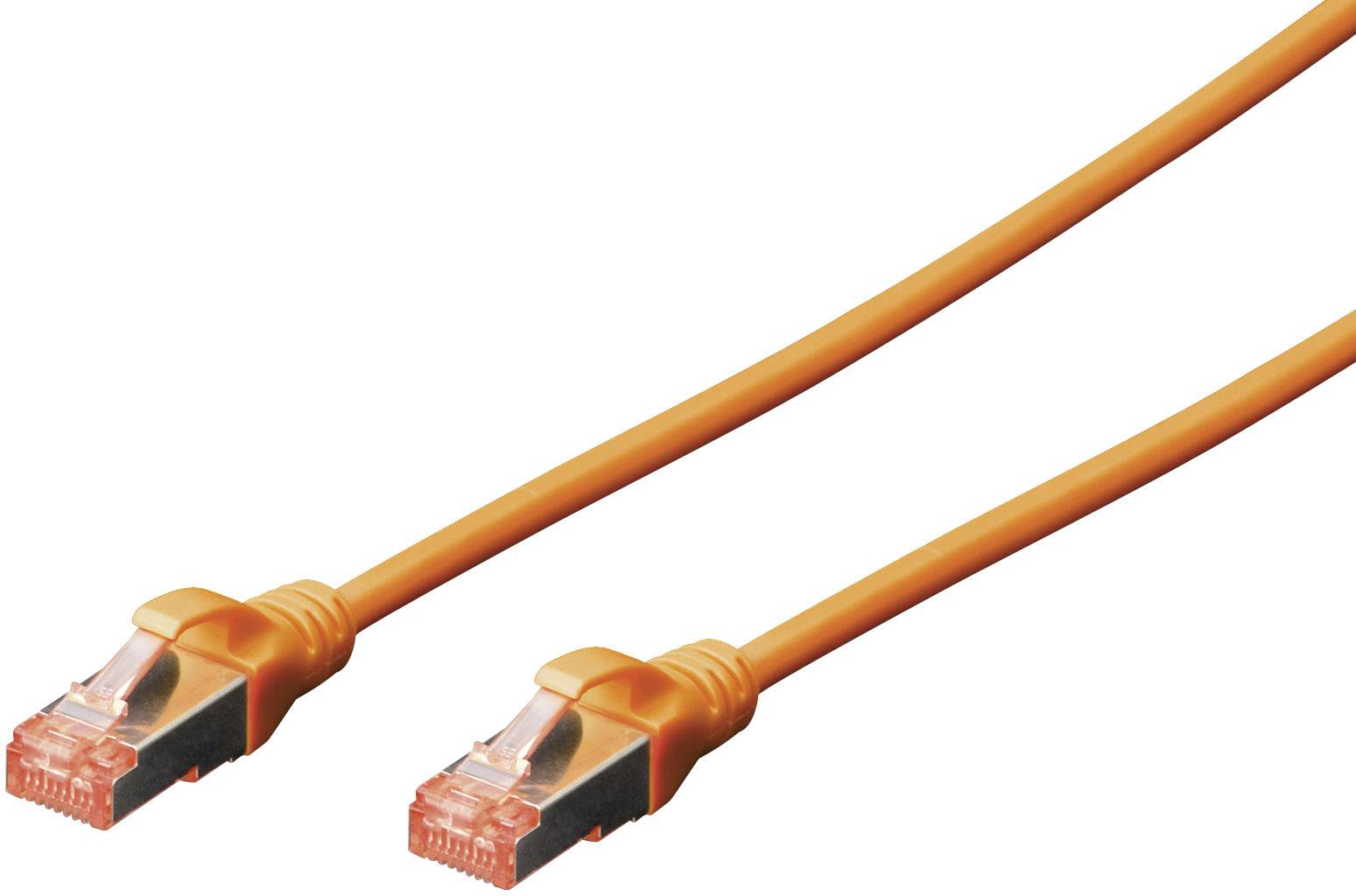 Digitus DK-1644-010/OR RJ45 Netwerkkabel, patchkabel CAT 6 S/FTP 1.00 m Oranje Halogeenvrij, Verdraaide paren 1 stuk(s)