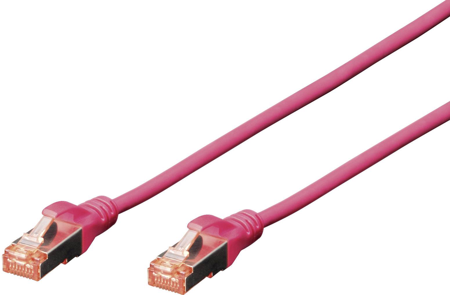 Digitus DK-1644-020/MG RJ45 Netwerkkabel, patchkabel CAT 6 S/FTP 2.00 m Magenta Halogeenvrij, Verdraaide paren 1 stuk(s)