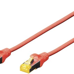 Digitus DK-1644-A-005/R RJ45 Netwerkkabel, patchkabel CAT 6A S/FTP 0.50 m Rood Halogeenvrij, Verdraaide paren, Snagless, Digitus DK-1644-A-005/R RJ45 Netwerkkabel, patchkabel CAT 6A S/FTP 0.50 m Rood Halogeenvrij, Verdraaide paren, Snagless,