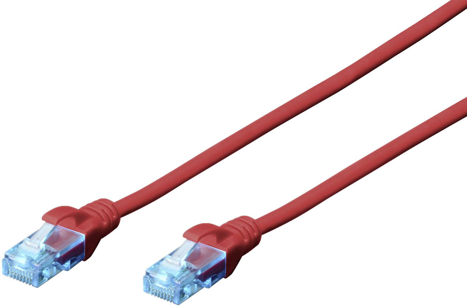 Digitus DK-1512-020/R RJ45 Netwerkkabel, patchkabel CAT 5e U/UTP 2.00 m Rood Verdraaide paren 1 stuk(s)