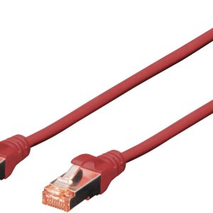 Digitus DK-1644-030/R RJ45 Netwerkkabel, patchkabel CAT 6 S/FTP 3.00 m Rood Halogeenvrij, Verdraaide paren, Snagless, Vl