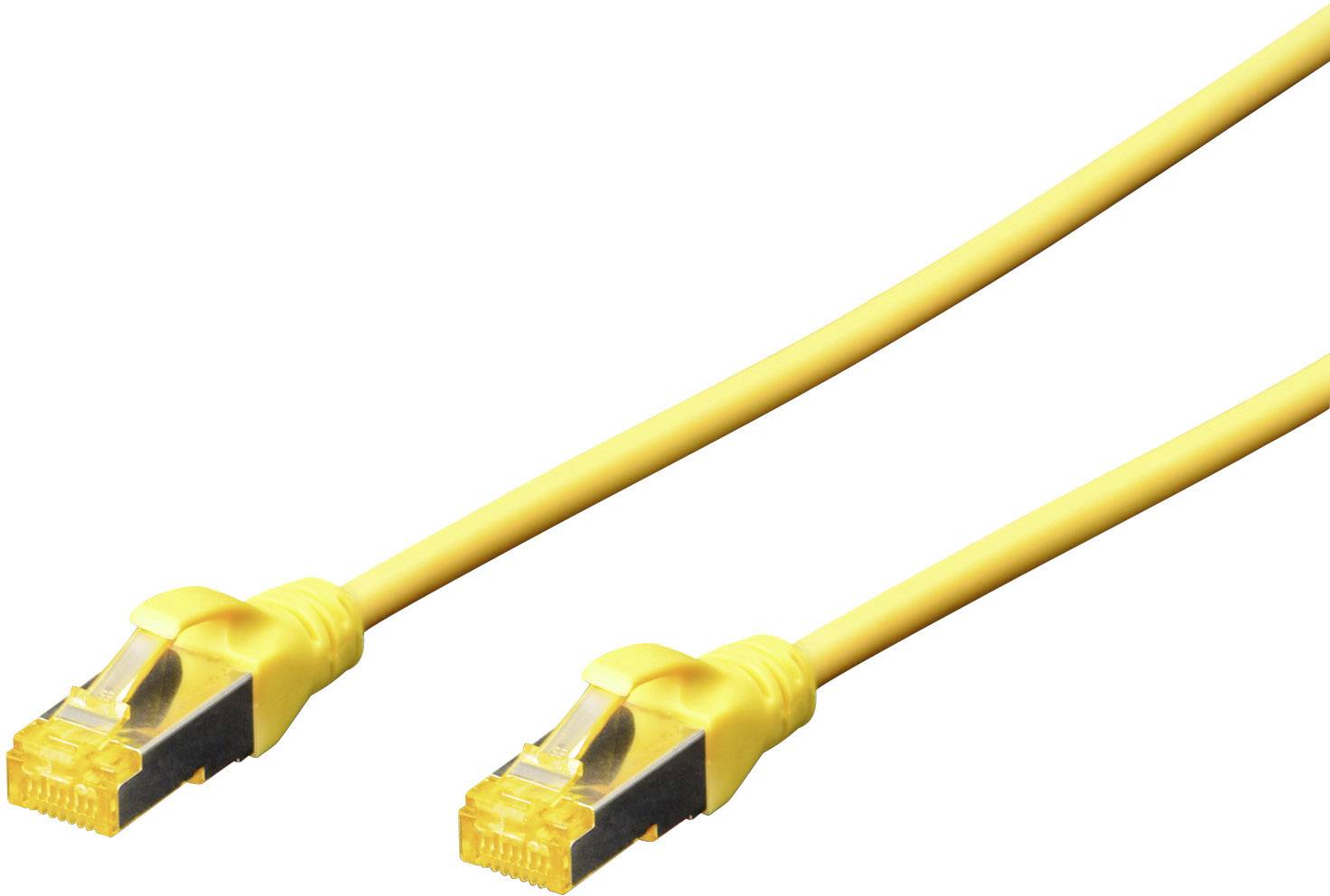 Digitus DK-1644-A-050/Y RJ45 Netwerkkabel, patchkabel CAT 6A S/FTP 5.00 m Geel Halogeenvrij, Verdraaide paren, Snagless,
